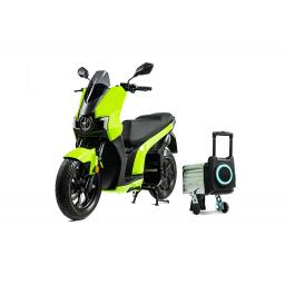 Silence S01 Electric Motorcycle Green Front Left with Battery.jpg